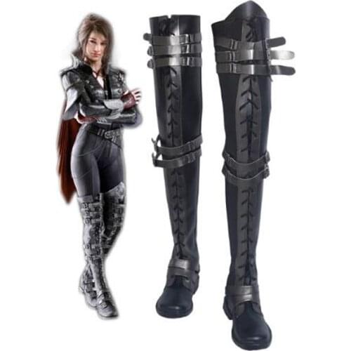 Final Fantasy XV Crowe Altius Cosplay Boots Shoes Anime Halloween Party Cosplay Boots Custom Made for Adult Women Long Shoes