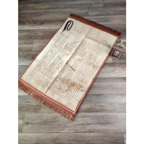 Islamic Carpet Muslim Prayer Rug Braided mats Plush prayer rug Fringed mat -İslamic gift -Soft Textured Prayer Rug -80x120cm