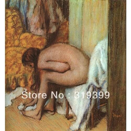 Oil Painting Reproduction on Linen Canvas,after the bath 1886 by edgar degas,Free DHL Shipping,handmade,Museum Quality