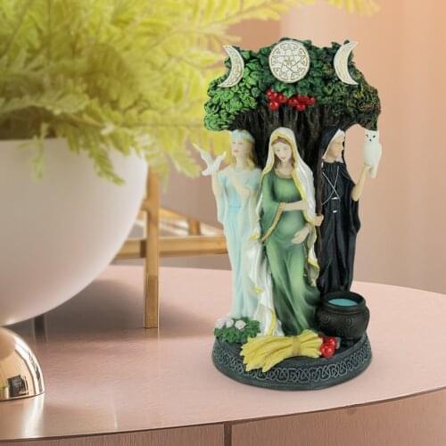 Celtic Danu Triple Goddess Figurine Resin Sculpture Greek Statue Home Decor Cast Bronze Carve Sculpture Greek Religions Hope