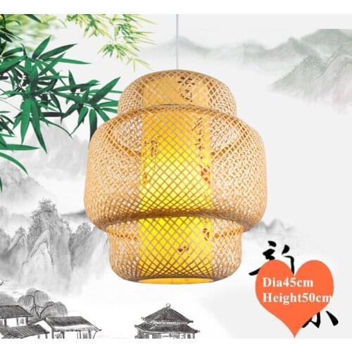 Chinese style classical hand knitting Bamboo art Chandelier Modern rural E27 LED lamp for porch&parlor&stairs&corridor LHDD056