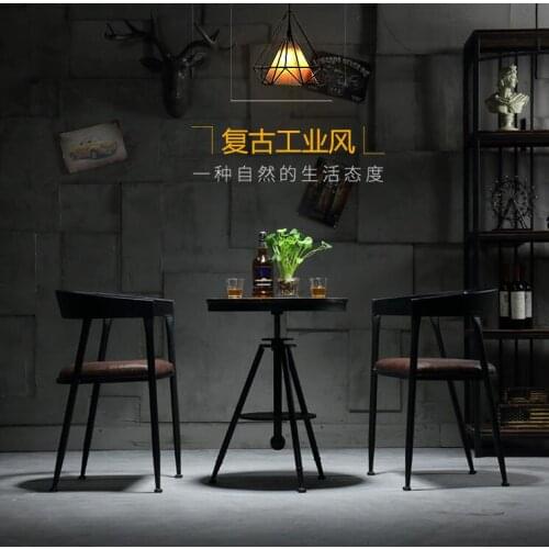 Retro coffee shop table and chair combination Tieyi milk tea shop bar chair industrial style bar simple leisure chair