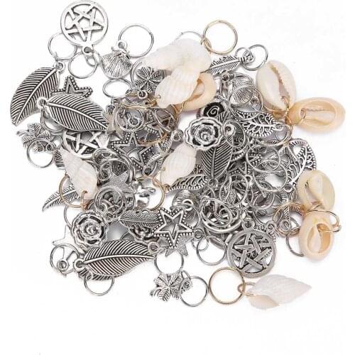 70pcs Hair Braid Rings Dreadlocks Bead Ring Fashion Hair Decoration Accessor Personalized Hair Ring Metal Round Buckle Braided
