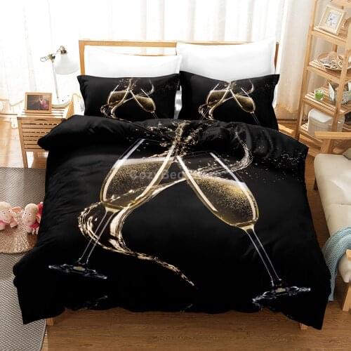 Champagne Bedding Set Cheers 3d Duvet Cover Sets Comforter Bed Linen Decor Twin Queen King Single Size Luxury Elegant Glass