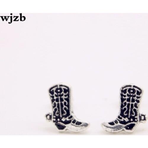 Fashion shoes stud earrings Lovely lady boots stud earrings Ancient ways high-heeled shoes women cowboy boots stud earrings