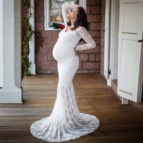 Shoulderless Lace Maternity Dress For photo shoot pregnancy dress vestidos pregnant maternity dress vestido embarazada Sleeveles
