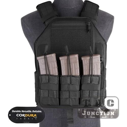 Emerson LBX-4020 A2 Armatus II Slick Plate Carrier Vest W/ M4 Mag Pouch Lightweight Adjustable Body Armor Plate Carrier Black
