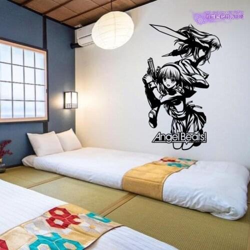 Angel Beats Wall Decal Tachibana Kanade Nakamura Yuri Vinyl Wall Stickers Decal Decor Home Decoration Anime Car Sticker