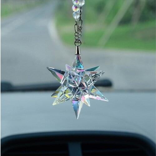 New 60*200mm K9 Crystal Meteor Hammer Snowflake Hanging Ornament Multicolor Crystal Garden Suncatcher Christmas Tree Decoration