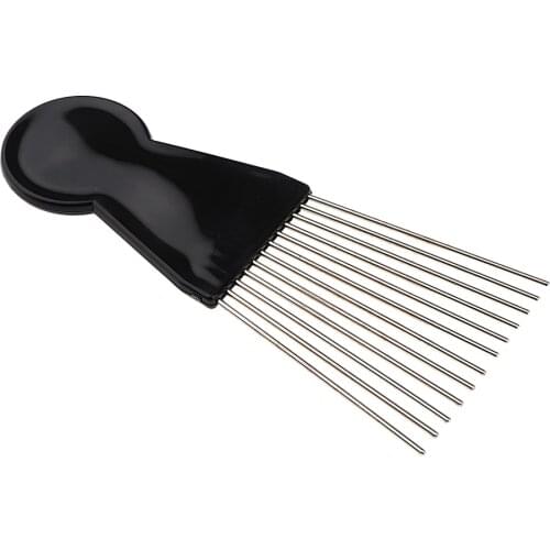 Professional Black Salon Barber Hair Styling Afro Pick Brush Wig Braid Hair Man Styling Comb Metal Lift