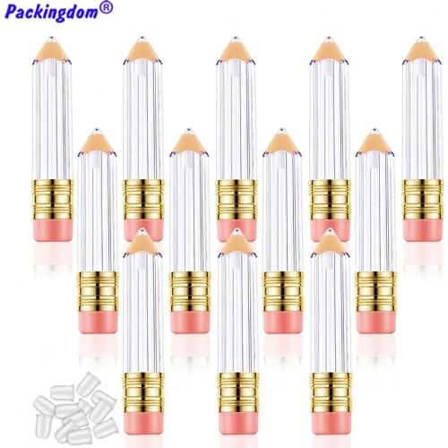 20Pcs Empty Lip Gloss Tube Containers Pencil Shaped Lip Balm Container Refillable Cute Bottle for Women Girl DIY Cosmetics Tools