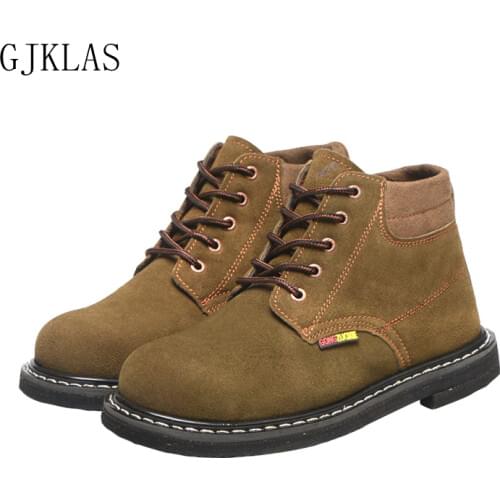 High Quality Cow Suede Work Safety Shoes Anti-smash Work Shoes for Men Work Sneakers Indestructible Anti-scalding Welder Shoes