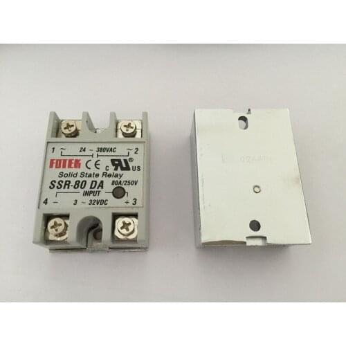 1PCS SSR80DA SSR-80DA Manufacturer 80A ssr relay,input 3-32VDC output 24-380VAC