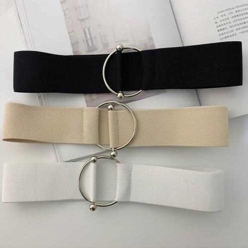 Belts for Women Simple Waist Elastic Ladies Band Round Buckle Decoration Coat Sweater Fashion Dress Waistband