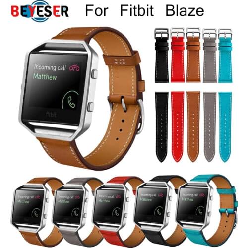 High Quality Luxury Leather Watch Bands 23mm Wrist Strap for Fitbit Blaze Smart Sport Watch For Women & Men Correa Reloj Bands