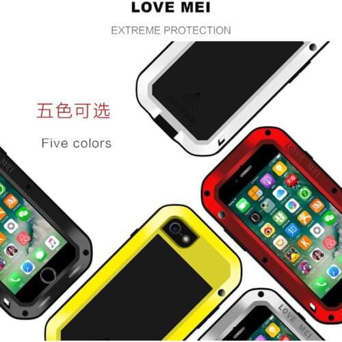 Luxury Dirtproof Shockproof Waterproof 3 Proofs Metal Aluminum Cases Cover with Gorilla Glass for iPhone 7 Mobile Phone Cases