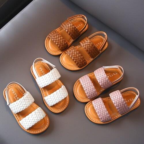 Baby Girls Gladitor Sandals with Braided Boho Toddler Girls Summer Plaid Shoes White Baptism Christening Shoes Kids Boutique 3t