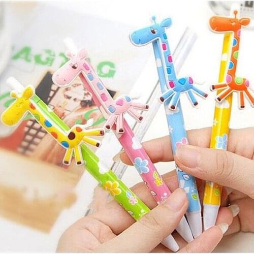 10 pcs/lot Cute Cartoon Deer Ballpoint Pens Lovely Ball Pen Korean Stationery School Supplies Gift Prize Free Shipping