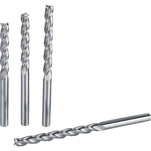 HUHAO 2pc/ 4mm 3 Flute Spiral Cutter Router Bits For Wood CNC End Mill Carbide Milling Cutter Tugster Wood Milling Cutter