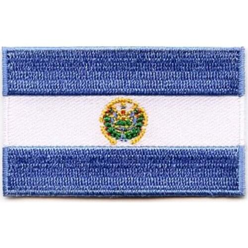 El Salvador Cloth Emblem Patches/Embroidery Patch Made by Twill with Flat Broder and Iron On Backing free shipping by Post