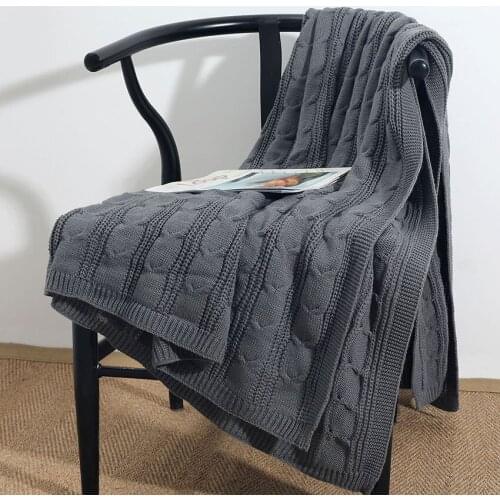 New twist knitted woolen blanket for beds solid color sofa cover Airplane car blanket throw nap Bedspread soft shawl Acrylic