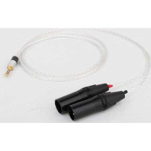High Quality 8 Cores Silver Plated 4.4mm Balanced Male to Dual 2x 3pin XLR Balanced Male Audio Adapter Cable