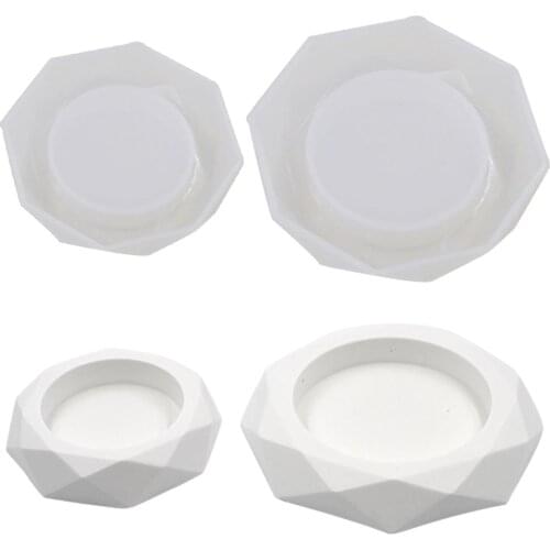Mirror Ashtray Silicone Mold DIY Crystal Epoxy UV Resin Hand Making Crafts Mould Square/Round Shape Container