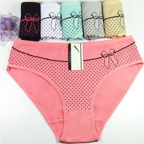 2XL 3XL 4XL 6pcs new womens cotton briefs sexy low-rise print panties Ladies briefs big size women briefs underwear