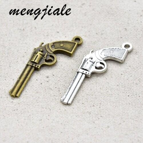 5pcs Two Color Alloy Jewelry Accessories gun Charms fit DIY Handmade Jewelry 55*20mm