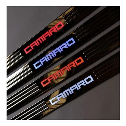 Car styling for Chevy Chevrolet Camaro 5 LS LT SS 2010-2015 led door sill illuminated sills scuff plate threshold accessories