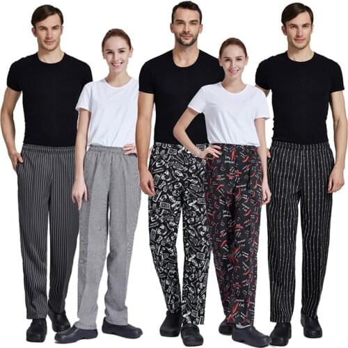 Restaurant Chef Master Man Trousers Elastic Elastic Food Service Hotel Cafe Cook Chef Trousers for Woman Waiter Harem Pants