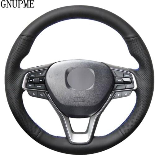 Black Artificial Leather DIY Hand-stitched Car Steering Wheel Cover for Honda Accord 10 2018 2019 Insight 2019