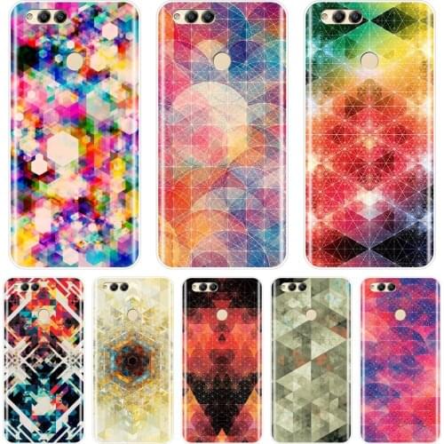 For Huawei Honor 7 8 9 10 Lite Phone Case Silicone Soft Geometric Back Cover For Huawei Honor 8X MAX 10 9 8 7 7S 7X 7A 7C Pro