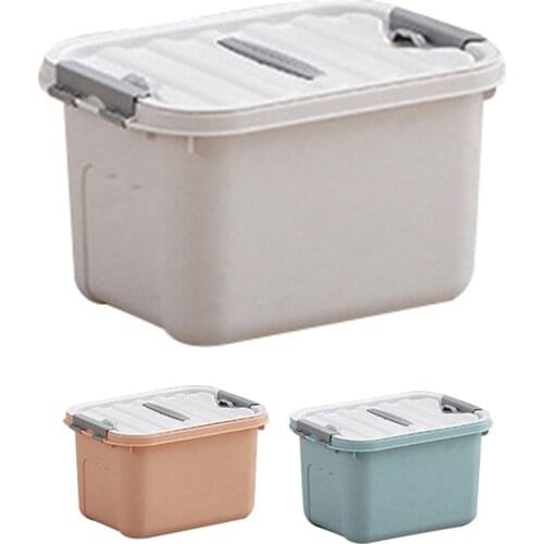Home Solid Color Plastic Quilts Clothes Sundries Storage Box Container Organizer