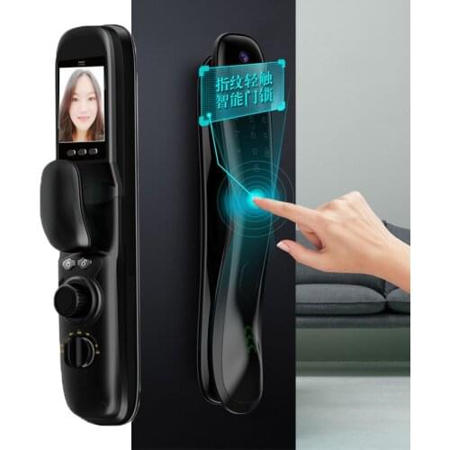 Electronic Lock Usb Fingerprint Lock Face Smart Fingerprint Door Lock With APP Unlock IC Card Face & Camera Monitor Passcode