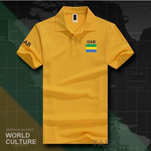 Gabonese Republic Gabon polo shirts men short sleeve white brands printed for country 2017 cotton nation team flag new Gabonaise
