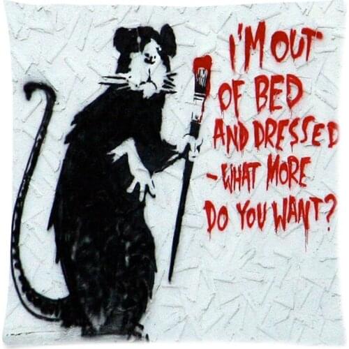 Cotton Linen Banksy Graffiti Custom Cushion Cover Decoractive Pillow Cover Throw Pillow Case kids Gift 45X45CM