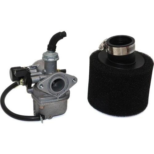 Motorcycle Carburetor PZ19 Carb with Air Filter for 70 90 110 cc ATV Quad 4 Wheeler Dirt Bike