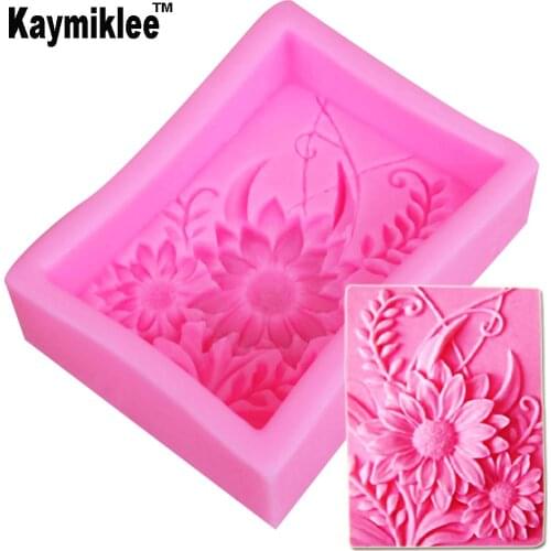 Kaymiklee S034 1PCS Flower Craft Handmade Soap Silicone Mold Candle Resin Sugarcraft Moulds
