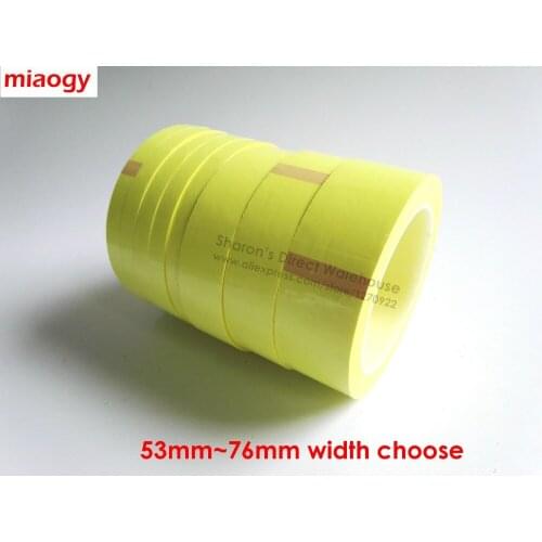 66Meters/roll, 53mm~76mm Wide Sticky Insulating Mylar Tape for Transformer, Motor, Capacitor, Power Coil Wrap, Yellow