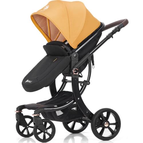 New Luxury Multifunctional Baby Stroller Portable High Landscape Stroller Folding Carriage Red Gold Newborn Baby trolley car
