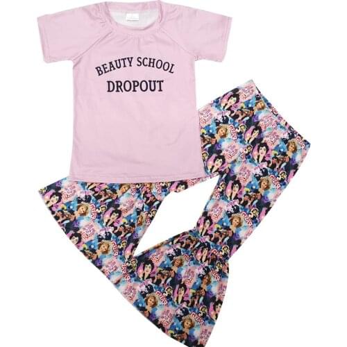 Girls pink boutique Clothing Set Summer/Fall Clothes Baby Girls "beauty school" Outfit