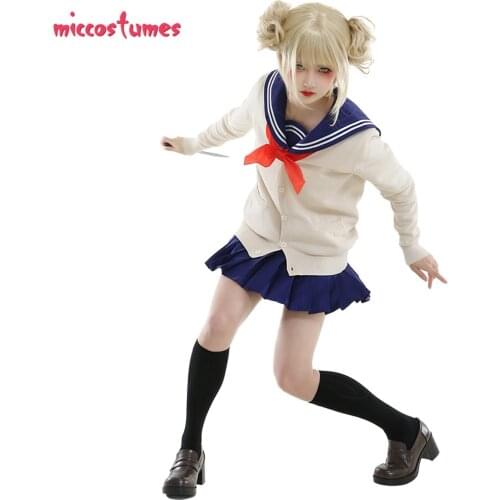 Himiko Toga Cosplay My Hero Academia Cosplay League of Villains Costume JK School Uniform with Sweater