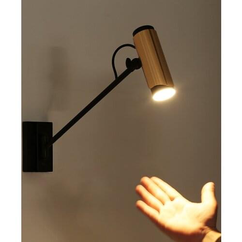 Nordic Creative Retro Rotary Long Pole Wall Lamps Living Room Decoration Individual Designer Vintage Wall Light For LOFT Decor