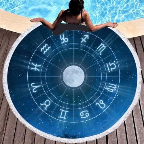 150*150CM Microfiber Summer Geometry Beach Towel for Adult Yoga Picnic Mat Tassel Blankets Large Round Towel Tapestry Home Decor