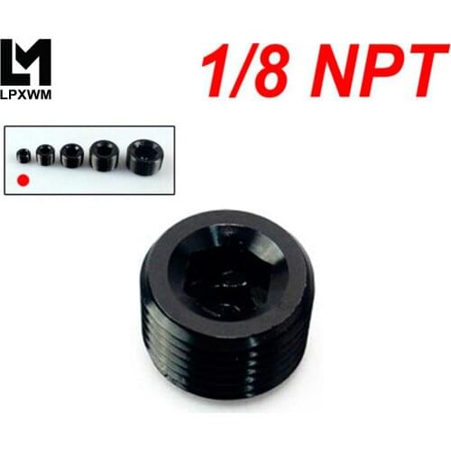 LPXWM- 1/8\" NPT Pipe Thread Allen Socket Plug black npt plug SL932-02