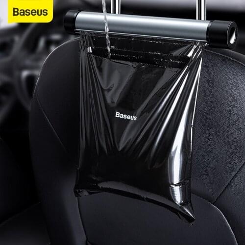 Baseus Car Garbage bag Car trash bag Car Back Seat Organizer Interior Trash Can Metal Car Storage Bags for Auto Accessories