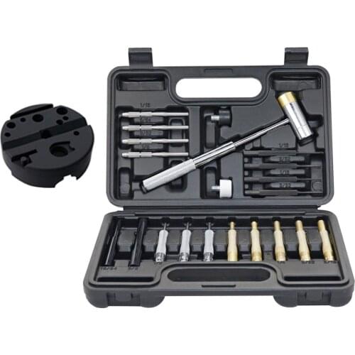BESTNULE Roll Pin Punch Set, Made of Solid Material Including Hammer with Bench Block for Gunsmiths, Jewelry and Watch Repair