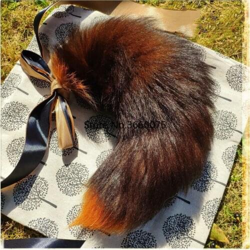 Real Fox Tail Anal Plug Anus Toy Butt Plug Animal Role Play Cosplay Fox Tail For Sex Game Erotic Toy