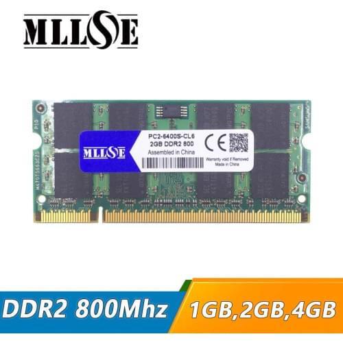 MLLSE 1gb 2gb 4gb ddr2 800mhz pc2-6400 sodimm memory laptop, ddr2 ram 2gb 800 pc2-6400S notebook, memoria ram ddr2 800mhz 2gb